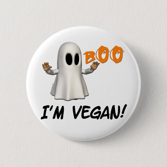 Halloween I'm Vegan 6 Cm Round Badge (Front)