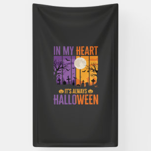 Halloween In My Heart Spooky Cemetery Banner