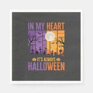 Halloween In My Heart Spooky Cemetery Napkin