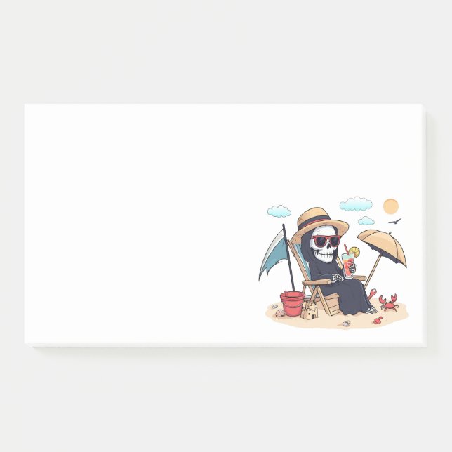 Halloween in Summer – Grim Reaper on the Beach Post-it Notes (Front)