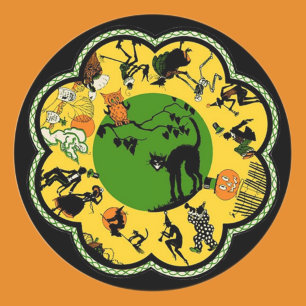 Halloween in the Round Classic Round Sticker