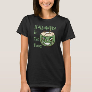 Halloween In The Tropics Coconut Face Jack O Lante T-Shirt