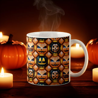 Halloween Inflated Puff Pumpkin Face Design Magic Mug