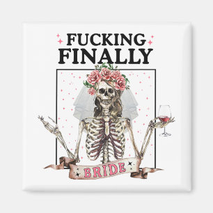 Halloween Ing Finally Bride Skeleton Bachelorette Magnet