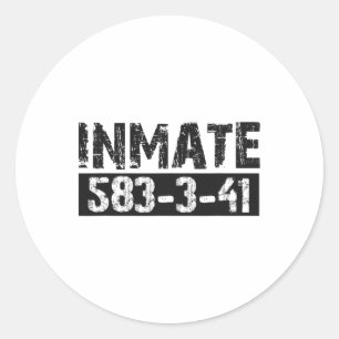 Halloween Inmate Jail Costume Kids Classic Round Sticker