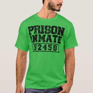Halloween Inmate Prison Men Women Suit Lazy Costum T-Shirt