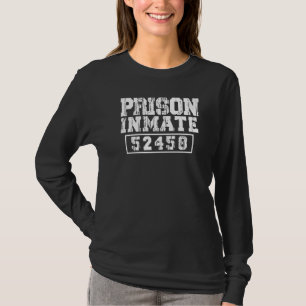 Halloween Inmate Prison Men Women Suit Lazy Costum T-Shirt