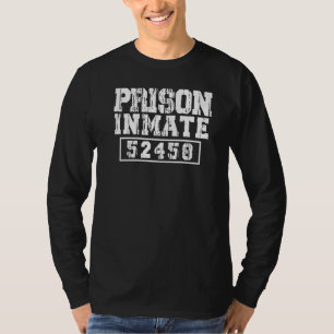 Halloween Inmate Prison Men Women Suit Lazy Costum T-Shirt