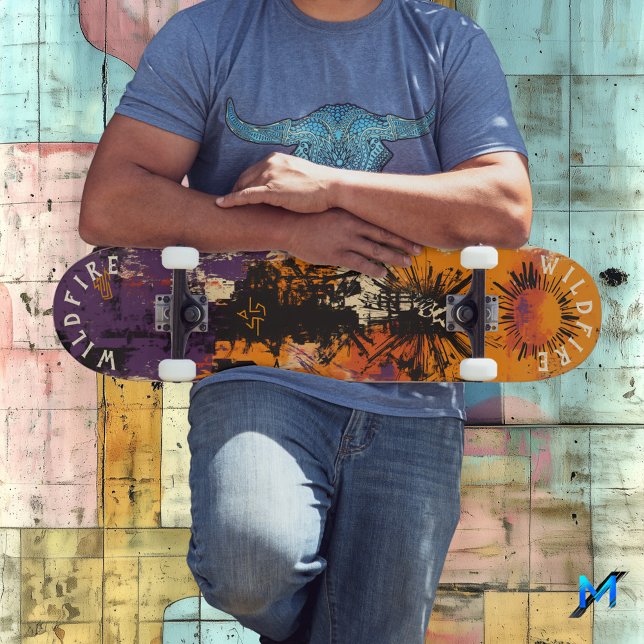 Halloween-Inspired & Bold Bold Sunburst Graffiti Skateboard (Creator Uploaded)