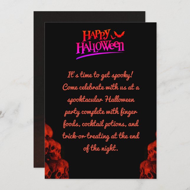 Halloween Invitation Card (Front/Back)