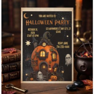 Halloween Invitation Haunted House invitataion
