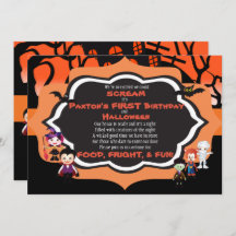 Halloween Invitation Kid's Birthday Party Card