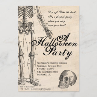 Halloween Invitation Mr. Bones Skeleton Party