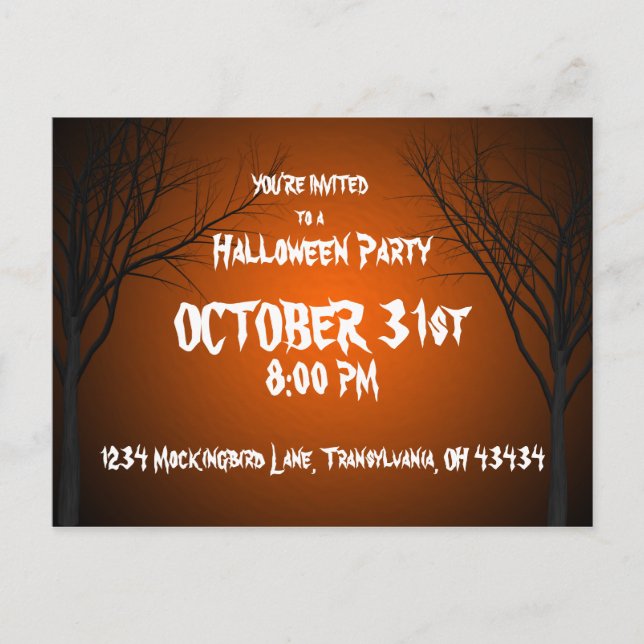 Halloween Invitation Postcard (Front)