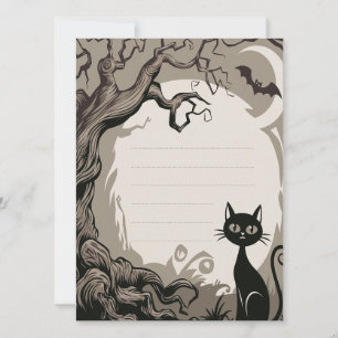 Halloween Invitation Spooky Cat