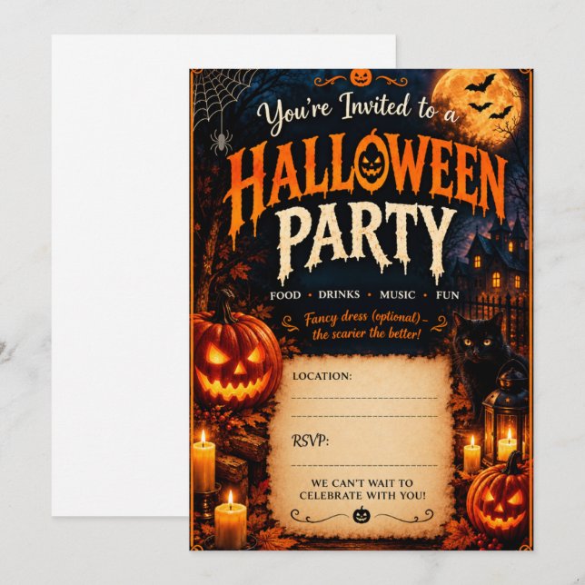 Halloween invitations  (Front/Back)