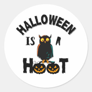 Halloween is a hoot just for laughs classic round sticker