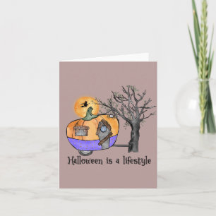 Halloween Is A Lifestyle   Camper   Trailer Note Card