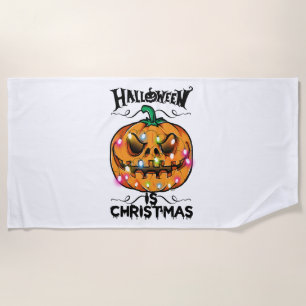 Halloween Is Christmas Beach Towel