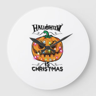 Halloween Is Christmas Large Clock