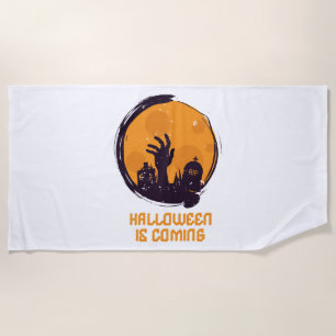 Halloween is coming  beach towel