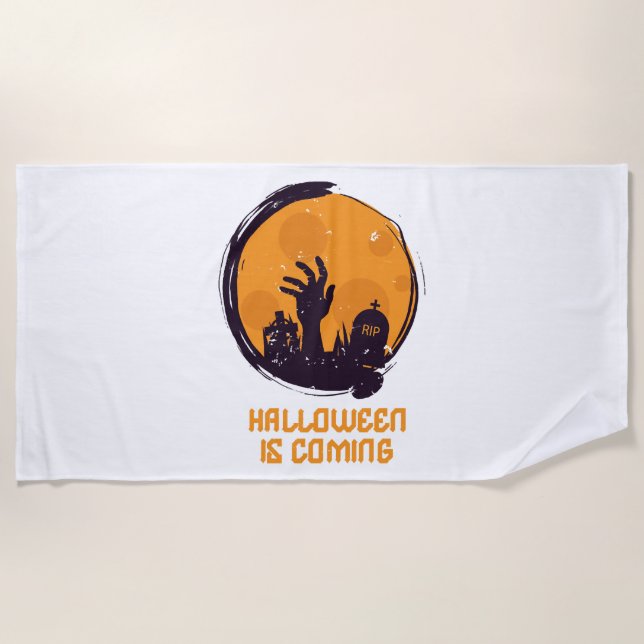 Halloween is coming  beach towel (Front)