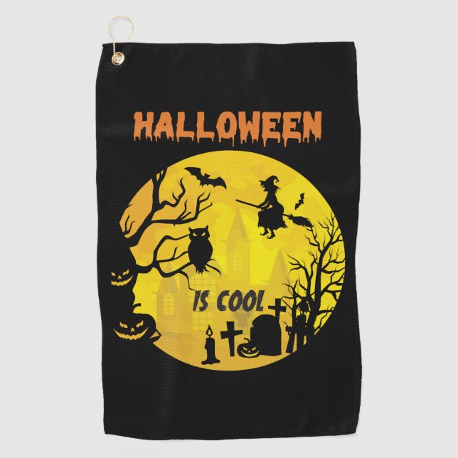 Halloween is cool Halloween funny gift Golf Towel (Front)