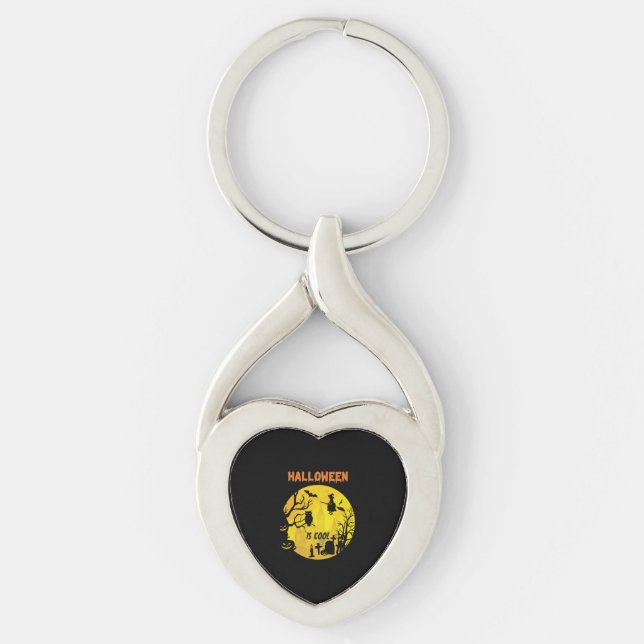 Halloween is cool Halloween funny gift Key Ring (Front)