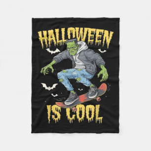 Halloween Is Cool Women Men Frankenstein Monster  Fleece Blanket