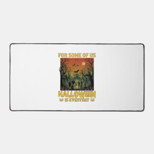 Halloween Is Everyday Graveyard Zombies Bonfire Pu Desk Mat