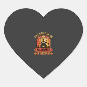 Halloween Is Everyday Haunted House Retro Heart Sticker