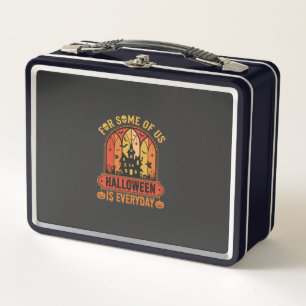Halloween Is Everyday Haunted House Retro Metal Lunch Box