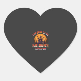 Halloween Is Everyday Haunted House Vintage Graphi Heart Sticker