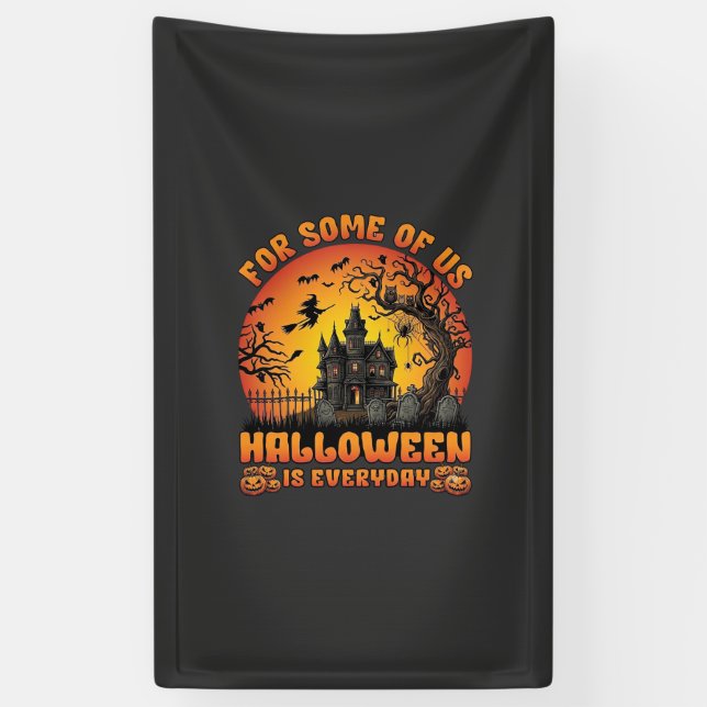 Halloween Is Everyday Haunted House Witch Moon_1 Banner (Vertical)
