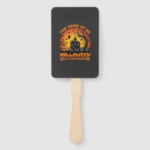 Halloween Is Everyday Haunted House Witch Moon_1 Hand Fan