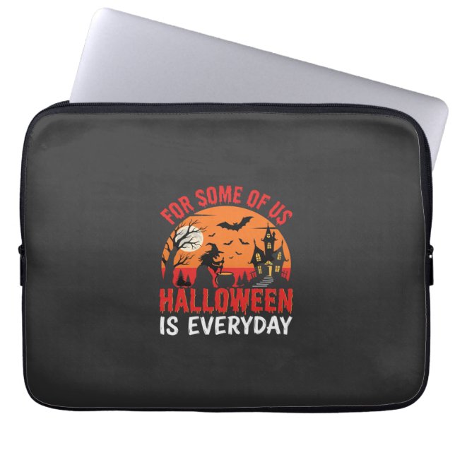 Halloween Is Everyday Witch Haunted House Laptop Sleeve (Front)