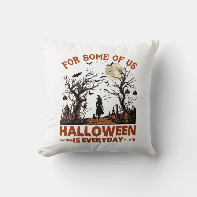 Halloween Is Everyday Witch Silhouette Full Moon G Cushion (Front)
