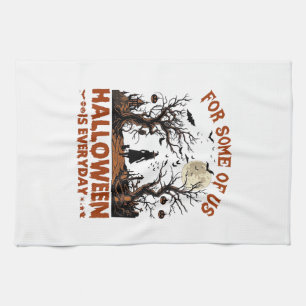 Halloween Is Everyday Witch Silhouette Full Moon G Tea Towel