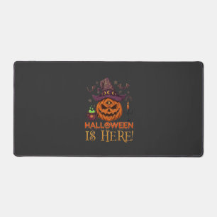 Halloween Is Here Pumpkin Witch Hat Magic Cauldron Desk Mat
