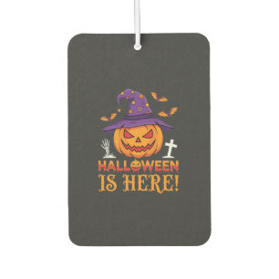 Halloween Is Here Witch Pumpkin Vector Car Air Freshener
