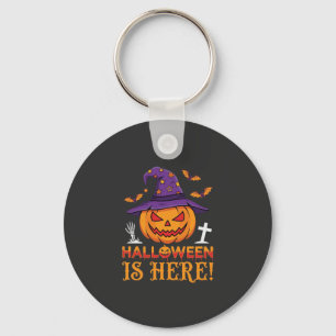 Halloween Is Here Witch Pumpkin Vector Key Ring