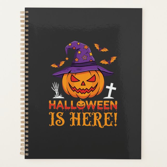 Halloween Is Here Witch Pumpkin Vector Planner (Front)