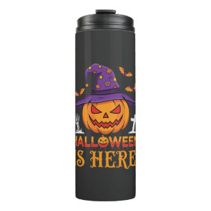 Halloween Is Here Witch Pumpkin Vector Thermal Tumbler