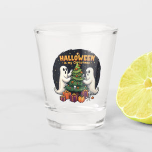 Halloween is my Christmas Funny Ghost Xmas Santa Shot Glass