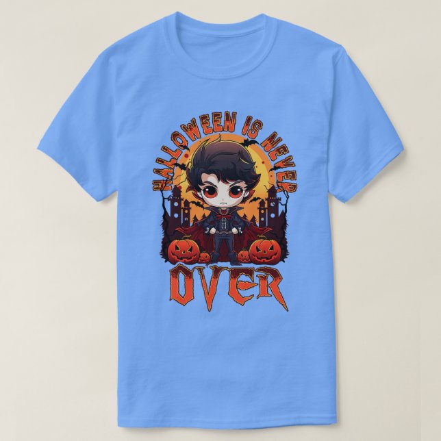 Halloween Is Never Over Chibi  Vampire Boy T-Shirt (Design Front)