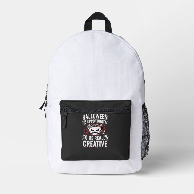 Halloween Is Opportunity Creative Quote Design Printed Backpack (Front)