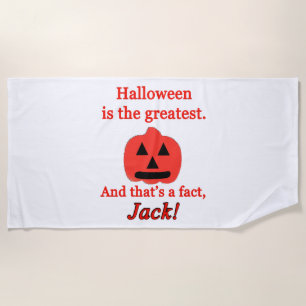 halloween is the greatest beach towel