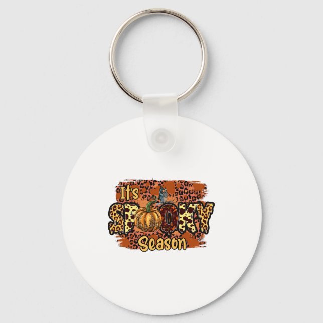 Halloween It Is Spooky Season Birthday Key Ring (Front)