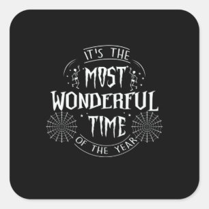 Halloween It Is The Most Wonderful Time Birthday Square Sticker