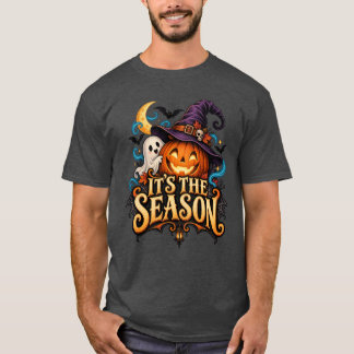 Halloween It’s the Season Pumpkin and Ghost T-Shir T-Shirt